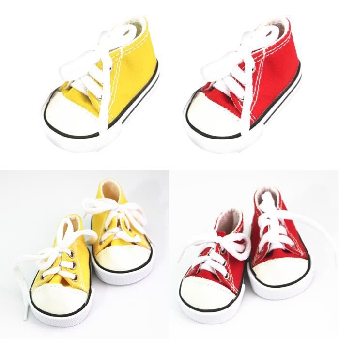 Paire De Chaussures Skateboard Pour Poupée 18 Pouces – Accessoire Décontracté – Tissu – Cadeau Enfant
