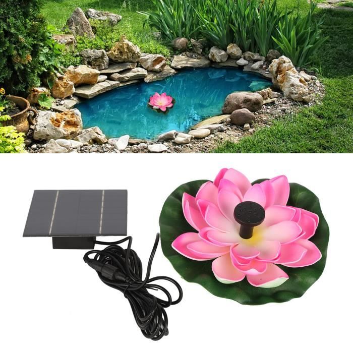 VGEBY Pompe solaire pour bassin, fontaine oiseau, éco-énergétique avec fleur de
