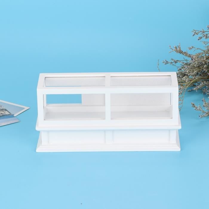 Vitrine Boîte à Poupée En Bois Massif Blanc – 8x8x16 Cm – Collectionneur