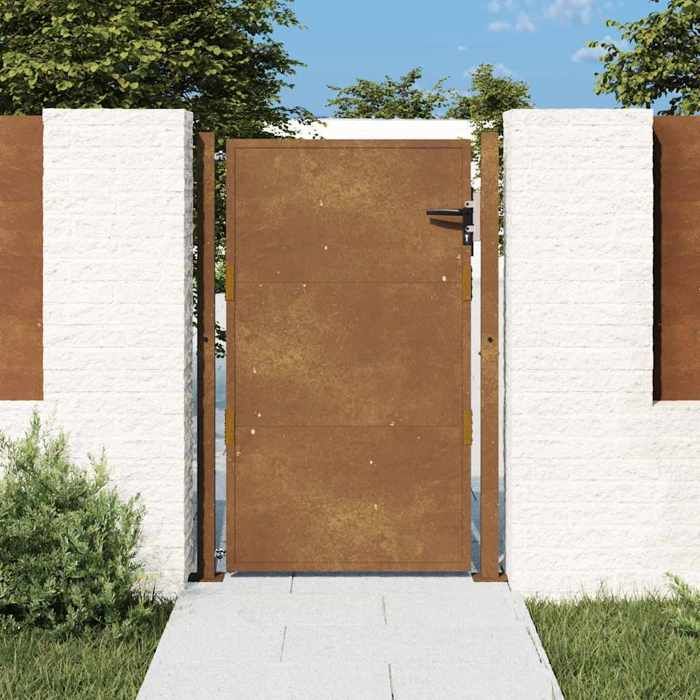 vidaXL Portail de Jardin Portillon de Patio avec Serrure Barrière de Sécurité Porte d'Extérieure Terrasse 105x130 cm 153204