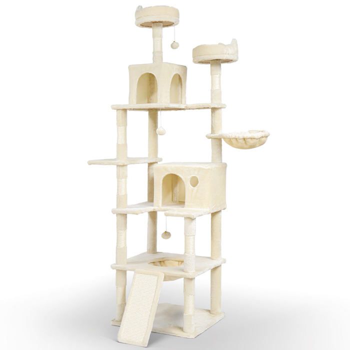 Comparer les prix de VOUNOT Arbre a chat Geant 6 niveaux avec griffoir grattoir 215 cm beige
