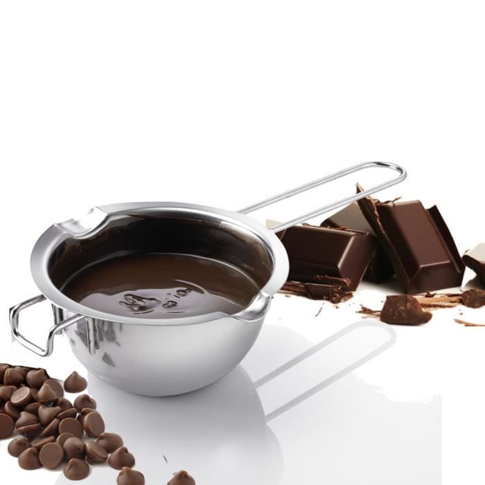 Récipient Bain-marie Inox Relaxdays - Pour Fondre Chocolat, Beurre Ou Cire, 320 Ml