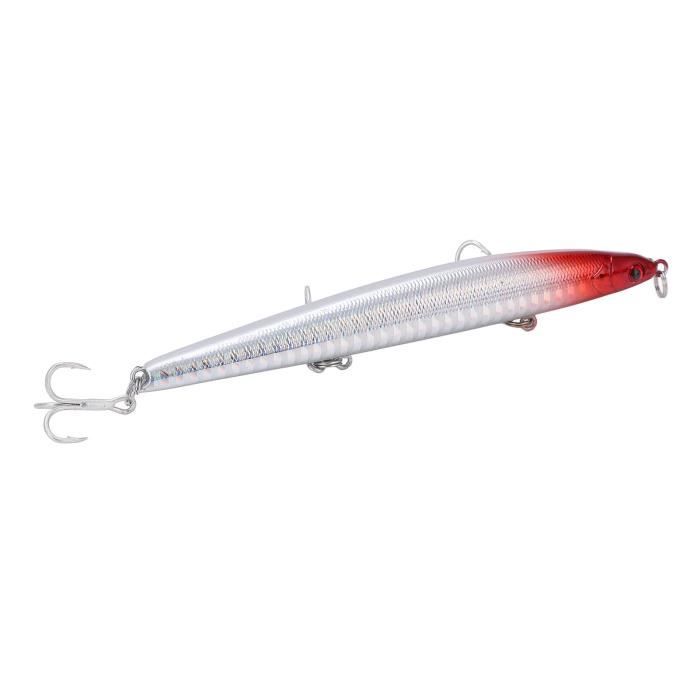 Appât De Pêche Vintage En Bois – Leurre Articulé Topwater Rouge/noir Pour Brochet/muskie