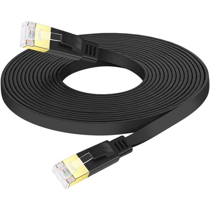 Câble Ethernet Cat 7 Plat - ZGEER - 30m - Bande passante 600MHz ...