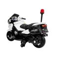 Moto électrique de police pour enfants - POLICE - YSA021A - Roues en caoutchouc - Blanc - 3-7 ans-1