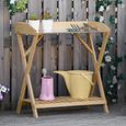 Table de rempotage jardinage - OUTSUNNY - étagère à lattes - plateau tôle acier galvanisé - bois sapin pré-huilé-1