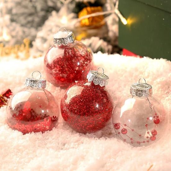 24 Boules De Noël Décoratives Incassables Pour Sapin De Noël, à