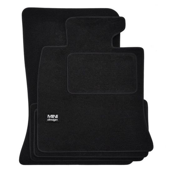 Tapis De Sol Velours Pour Mini Cooper III (2014-2023) - Noir, Sur-mesure, Fixation Sécurisée - Lot Complet