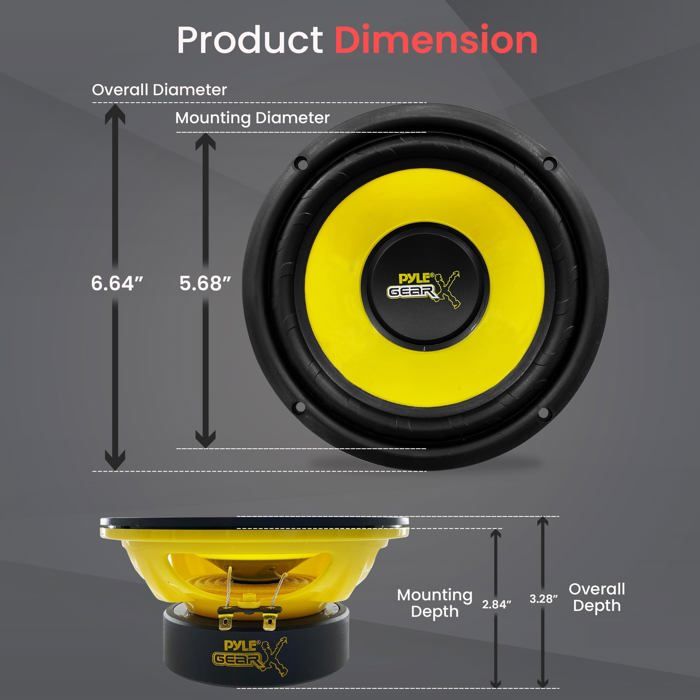 Subwoofer caisson de basse Pyle PLG64 Gear midbass Caisson de