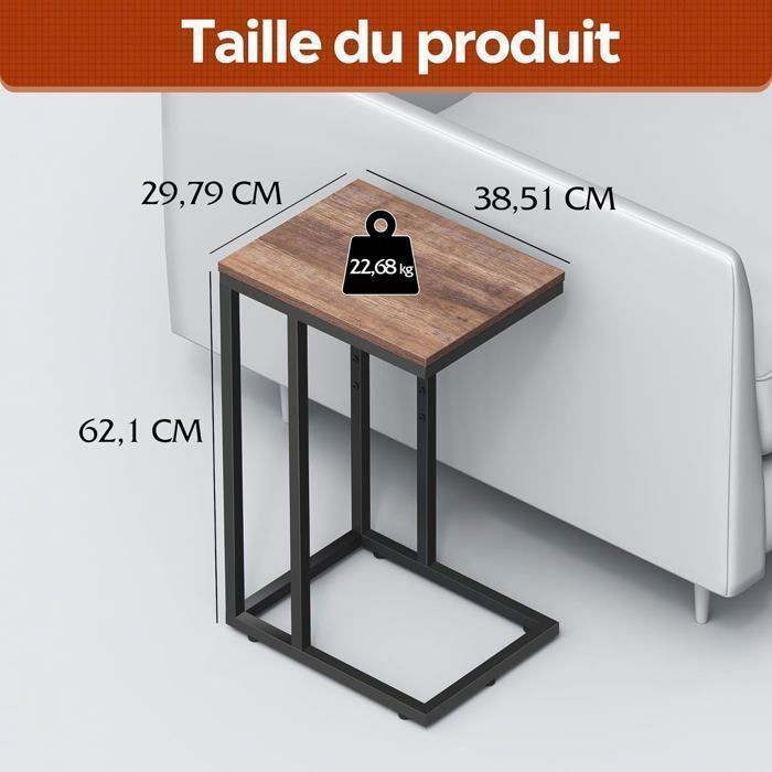 Table D’appoint En C Réglable – Double Plateau Pivotant, Hauteur 55-85 Cm, Pour Canapé/lit - 4