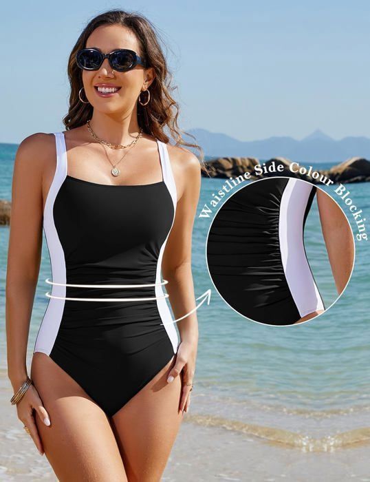 Ventre Plat Maillot Un Piece Maillot De Bain Une Pièce Gainant