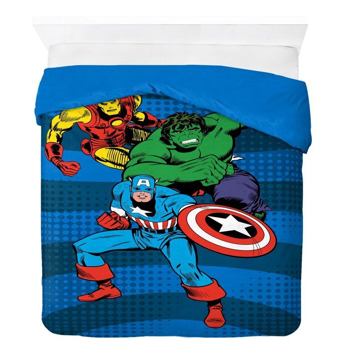 Marvel Comics Avengers 100% Coton Ensemble Housse de Couette Lit Double -  Cdiscount Maison
