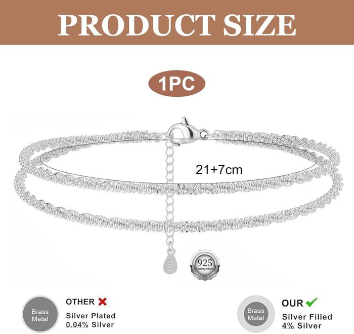 CHAINE DE CHEVILLE CHAINE DE CHEVILLE007502SL--Bracelets De Cheville Multicouches Pour Femmes