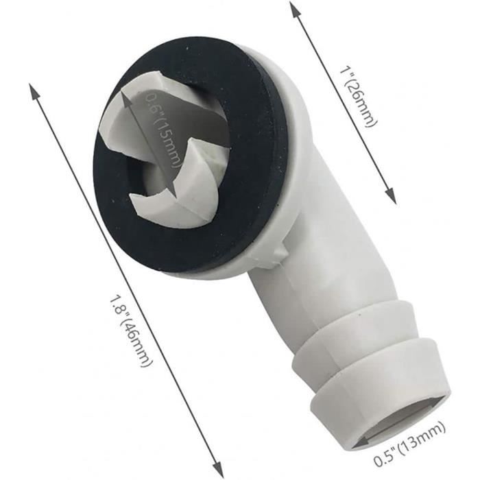 Raccord Coudé 15 Mm Avec Joint Caoutchouc – Adaptateur Drainage Climatiseur Mini-Split Et Fenêtre