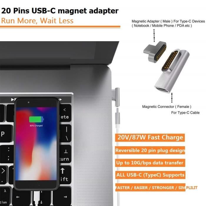 Adaptateur de chargeur magnétique USB C de1
