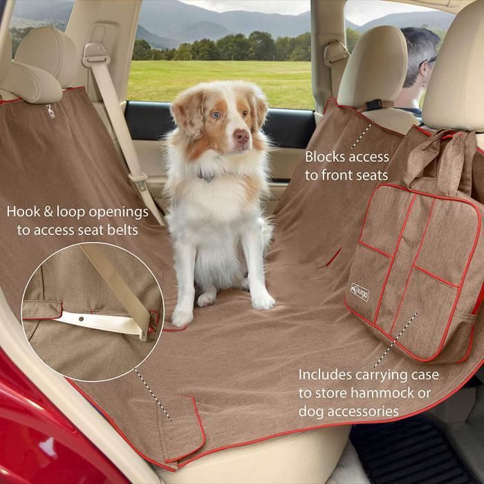 Housse de siège auto pour animaux Kurgo, hydrofuge, réversible, couverture  pour chien, 140 cm