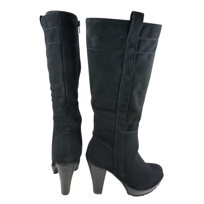Stradivarius - Bottes hauteur genou à talon haut - Noir