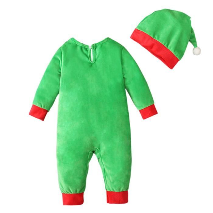YIZYIF Bebe Garcon Fille Ensemble Noel Deguisement Pere Noel Lutin Costume Pyjama Noel 6 24 Mois Vert Vert Cdiscount Pret a Porter