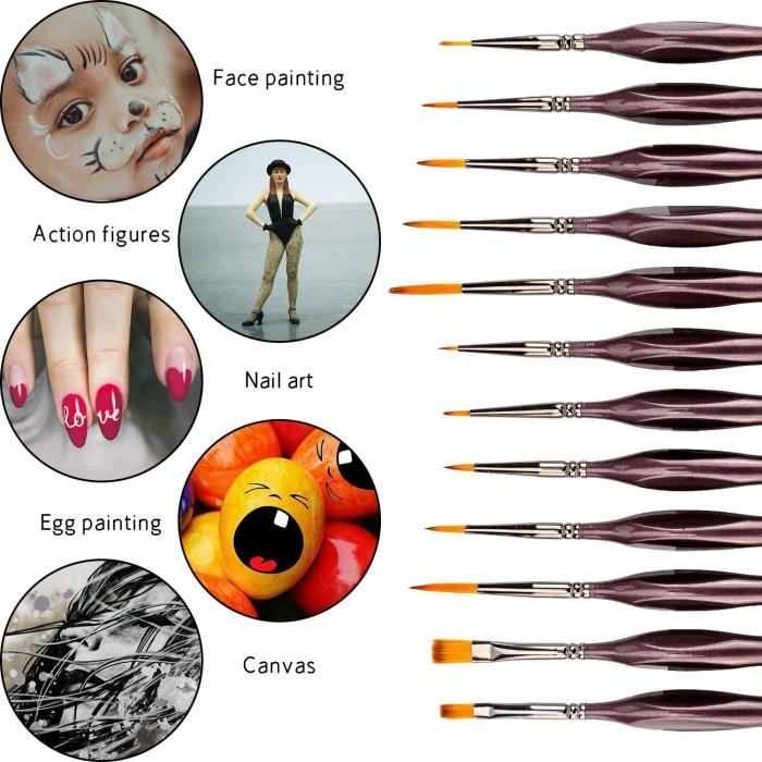 Lot De 12 Unique X épais De Peinture Et Puce Pinceaux Pour Peinture