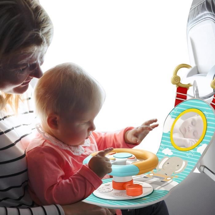 Volent Pour Pour Les Sièges D'auto, Roue De Voiture Simulée | Volon De Siège D'auto à 360 Degrés Pour Bébé | Jouets à Roues AutoseAatotic Avec De La Musique, Contrôleur De Conduite
