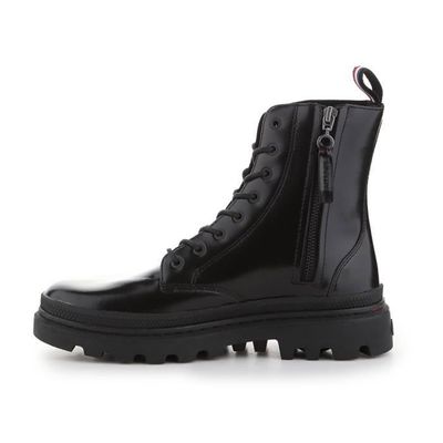 Palladium Pallatrooper Off-1 Boots Mixte - Bottes Cuir Et Toile - Tige Cheville - Semelle Caoutchouc