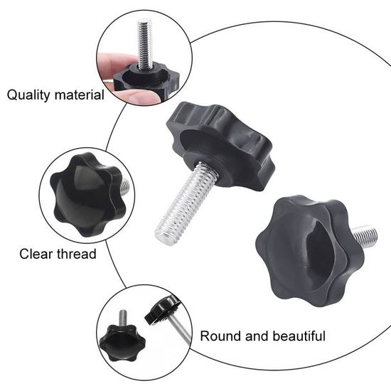 1Pcs M6 M8 M10 M12 Filetage Métrique Boutons En Étoile Serrage Poignée Acier Inoxydable Moleté