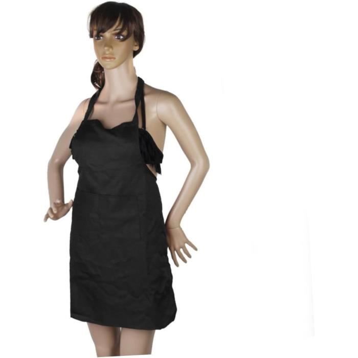 Lot De 15 Tabliers De Cuisine Noirs - 2 Poches - Réglables - Lavables - Unisexes - Pour Cuisine, Pâtisserie, Restaurant - 12