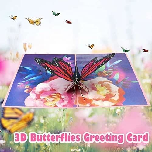 Carte pop-up de fête des mères, carte de vœux papillon 3D pour