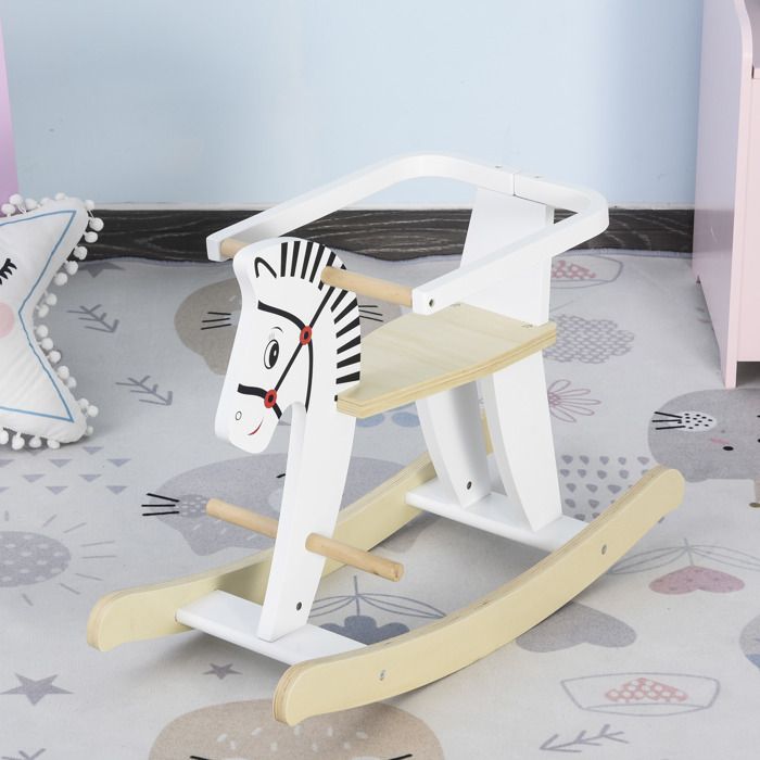 Moulin Roty Cheval à Bascule en Hêtre avec Siège Osier - Jouet d'éveil - L'Armoire de Bébé - Inactif