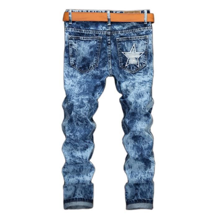 Jean Pour Homme Kacho Fugetsu - Broderie Dragon Et Tigre Japonais - Taille 30 - Bleu Délavé - Occasion Très Bon état