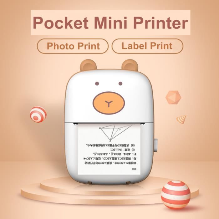 2windeal® Mini Pocket Imprimante thermique Bluetooth avec 5 Rouleaux de  Papier PR Photo/étiquette/mémo cadeau outil bureau VERT - Cdiscount  Informatique