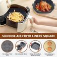 Accessoire Air Fryer 19.5cm, 2 Pièces Pot en Silicone pour Friteuse à Air, Air Fryer Silicone Pot Panier, Réutilisable Aux pour Airf-3