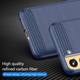 Coque pour Samsung Galaxy S23 5G - housse etui de protection silicone gel carbone + verre trempe - BLEU FONCE-3