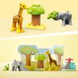 LEGO® 10971 DUPLO Animaux Sauvages d’Afrique, Jouet sur le Safari dès 2 Ans avec Figurines d'Éléphant et  Girafe avec Tapis de Jeu-3