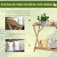 Table de rempotage jardinage - OUTSUNNY - étagère à lattes - plateau tôle acier galvanisé - bois sapin pré-huilé-3