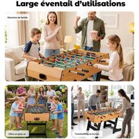 Table De Baby-foot Pliable – Tiges Télescopiques – 11 Gardiens, 2 Balles – Dimension 121 X 61 X 81 Cm – Jeu Familial