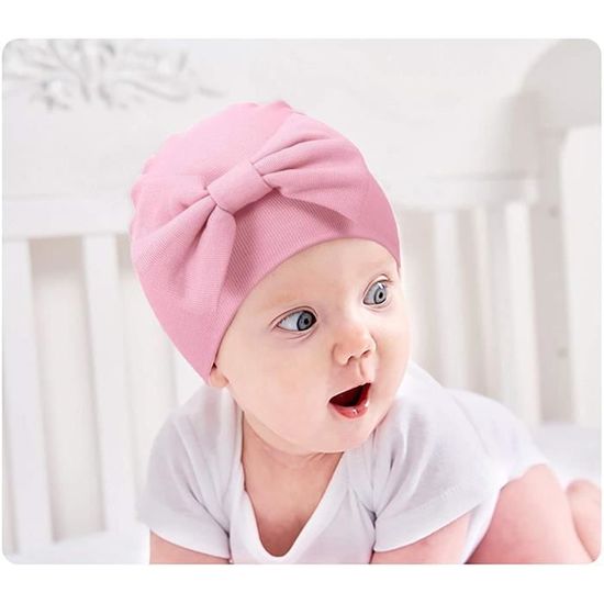 3 pcs 0 3 Mois Nouveau ne Bonnet en Coton Bonnet de Naissance Chapeau Bebe Chapeau de l hopital Chapeau en Coton avec N ud Mignon multicolor Cdiscount Pret a Porter