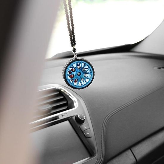 Bleu ZXCVBNM Décorations dornement de Pneu de Voiture créatives Pendentif Moyeu de Roue Rétroviseur de Voiture Accessoires Suspendus Simulation 3 Couleurs 