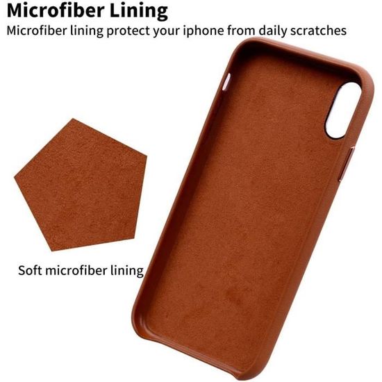 Coque iPhone XR Cuir Skin Pochette Arriere Apple iPhone XR 6 1 de Luxe de PU Cuir Marron U7 Cdiscount Telephonie
