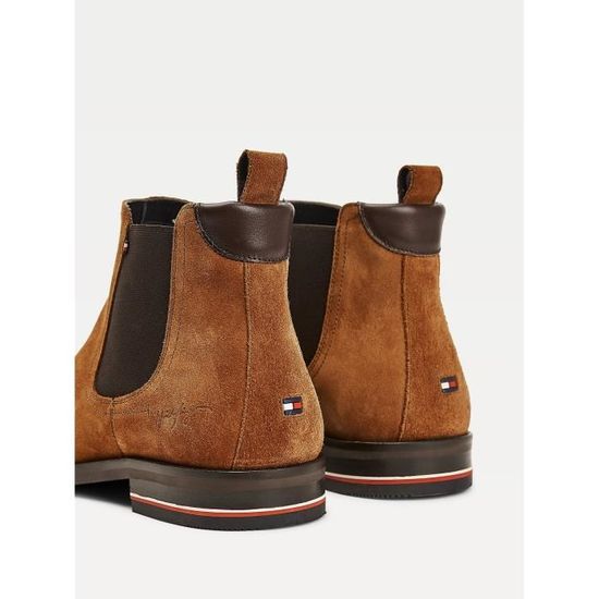 bottes chelsea en daim logo signature