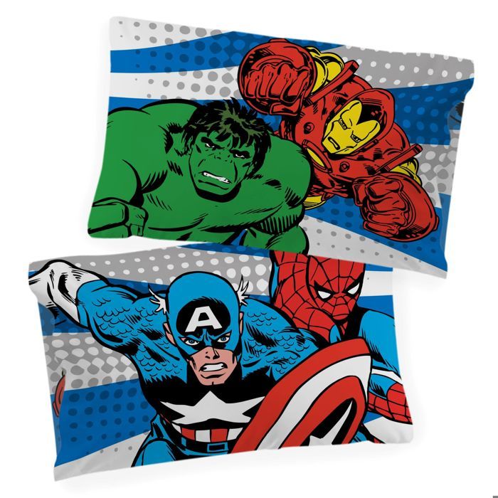 Marvel Comics Avengers 100% Coton Ensemble Housse de Couette Lit Double -  Cdiscount Maison