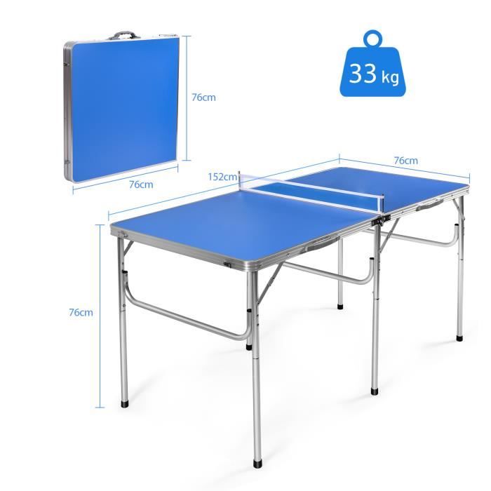 Relaxdays Kit pratique pour jouer au ping-pong, table pliable
