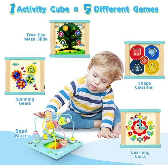 Jouet Bebe 1 an Cube d'Activité Bébé Jeux Montessori 1 an Jouet en Bois  Xylophone Motricité Jouets d'Activité et de Développement - Cdiscount Jeux  - Jouets