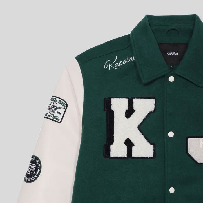 Veste Universitaire Rocawear Homme Taille 2XL - Col Vert Olive Et Blanc - Vintage, Neuf Sans étiquette