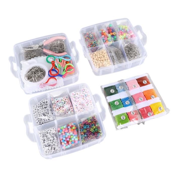 Kit de fabrication de bracelets - ZGEER - 4800 perles d'argile multicolores  - Perles d'alphabet en acrylique - Cdiscount Jeux - Jouets