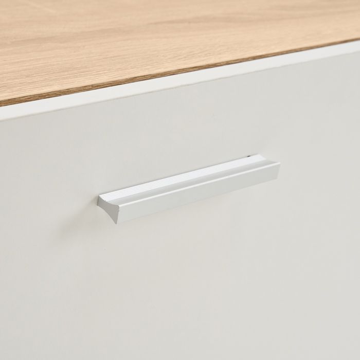 Ensemble Meuble TV Mural 180x33,5x151,5cm - Chêne Blanc - Compatible TV