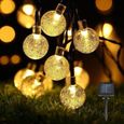 Guirlande Lumineuse Solaire, 30 LED Boules de Cristal Eclairage Solaire Extérieur pour Extérieure, Jardin, Maison, Terrasse P13864-0