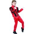 Costume thriller - Rouge- Déguisement Garçon Carnaval Anniversaire Fête Halloween - Taille 5 à 11 ans-0