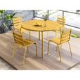 Ensemble table et chaises de jardin en métal - Jaune moutarde - MIRMANDE de MYLIA-0