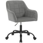 WOLTU Chaise de Bureau Pivotante, Chaise Coiffeuse, Réglable en Hauteur, Rembourré en Velours, Gris foncé+Noir W0ATT0638